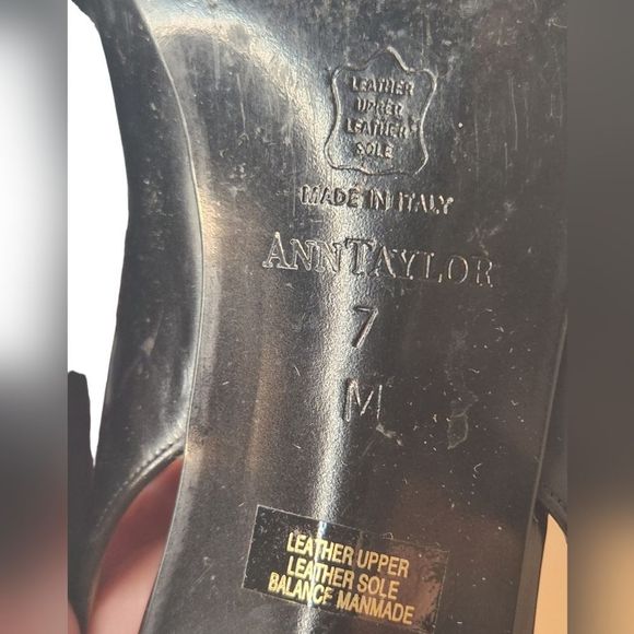 Ann Taylor Carolina Heels Open Toe Sandal Black Womens Size 7M - Picture 10 of 14